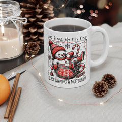 I'm Fine Just Hibernating Bear Mug | Winter Holiday Ceramic Coffee Cup 11 oz