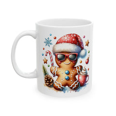 Santa Hat Dog Coffee Mug | Christmas Paw Print Holiday Mug Kids Mug 11 oz