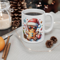 Santa Hat Dog Coffee Mug | Christmas Paw Print Holiday Mug Kids Mug 11 oz