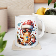 Santa Hat Dog Coffee Mug | Christmas Paw Print Holiday Mug Kids Mug 11 oz
