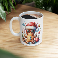 Santa Hat Dog Coffee Mug | Christmas Paw Print Holiday Mug Kids Mug 11 oz