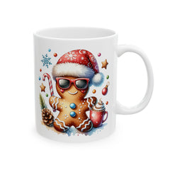 Santa Hat Dog Coffee Mug | Christmas Paw Print Holiday Mug Kids Mug 11 oz