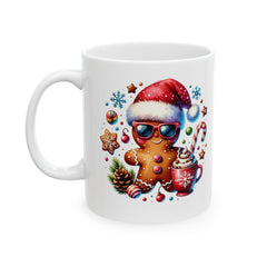 Santa Hot Cocoa Christmas Mug  Holiday Cocoa Candy Cane Gingerbread Kids Mug 11 oz