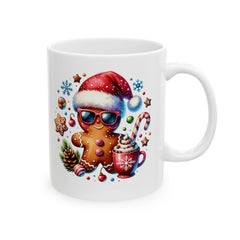 Santa Hot Cocoa Christmas Mug  Holiday Cocoa Candy Cane Gingerbread Kids Mug 11 oz