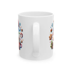Santa Hot Cocoa Christmas Mug  Holiday Cocoa Candy Cane Gingerbread Kids Mug 11 oz