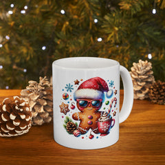 Santa Hot Cocoa Christmas Mug  Holiday Cocoa Candy Cane Gingerbread Kids Mug 11 oz