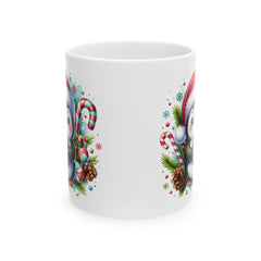 Cute Penguin with Candy Canes Christmas Mug  Holiday Penguin Coffee Mug 11 oz