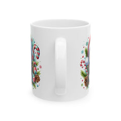 Cute Penguin with Candy Canes Christmas Mug  Holiday Penguin Coffee Mug 11 oz