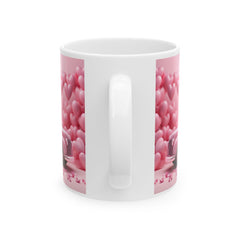 Pink Heart Truck Mug ,Valentine's Day Ceramic Coffee Cup,Valentine Mug, Love Pattern Coffee Cup, Cute Gift for Her