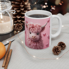 Valentine Mug,Cute Pink Highland Cow Mug, Valentine Cow Coffee Mug, Romantic Animal Mug Gift for Her — 10