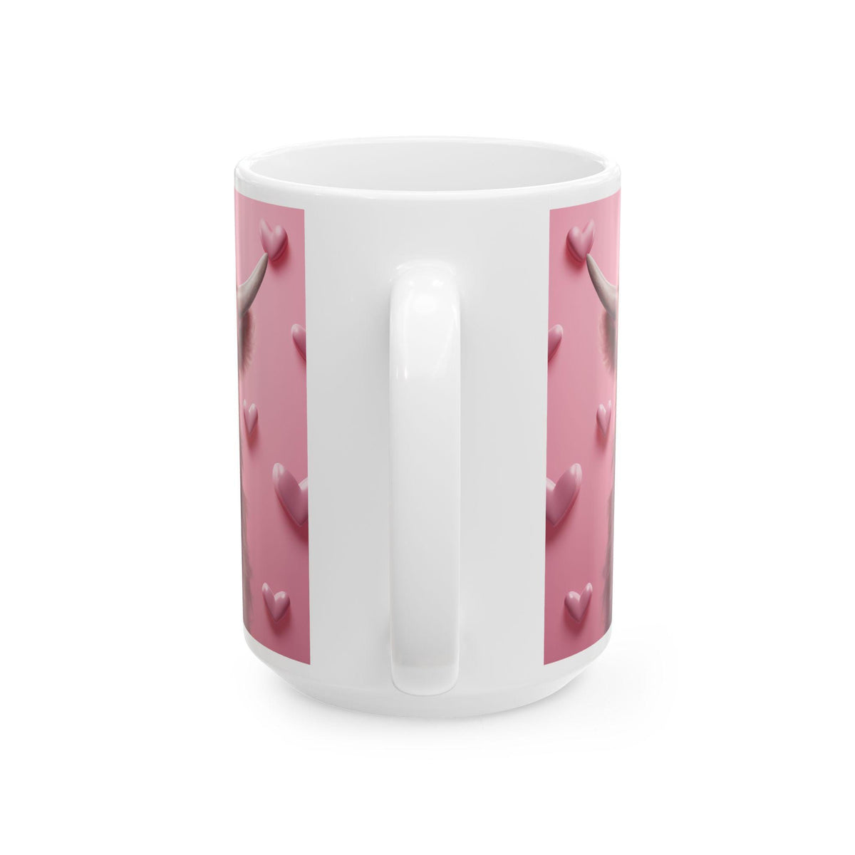 Valentine Mug,Cute Pink Highland Cow Mug, Valentine Cow Coffee Mug, Romantic Animal Mug Gift for Her — 4