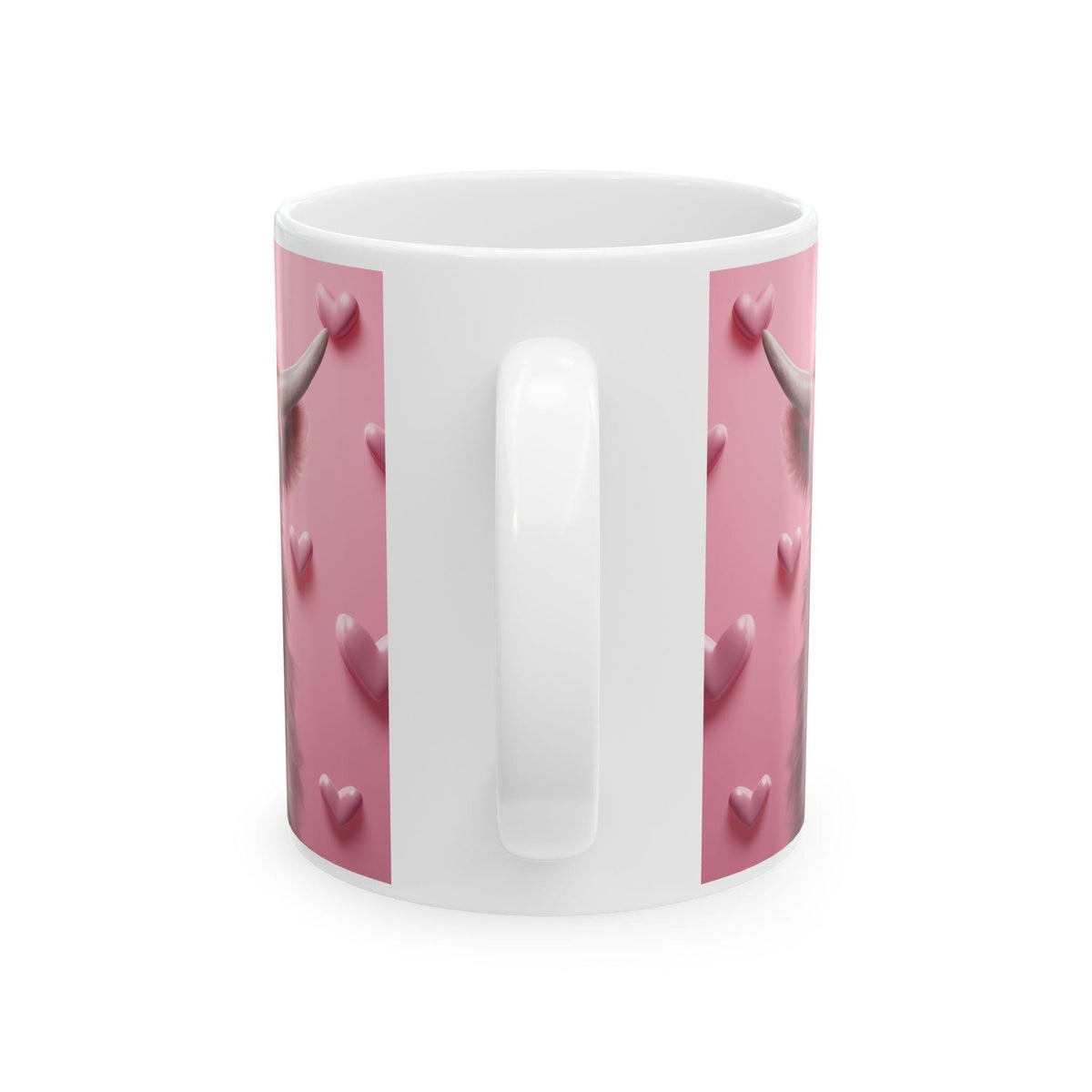 Valentine Mug,Cute Pink Highland Cow Mug, Valentine Cow Coffee Mug, Romantic Animal Mug Gift for Her — 5