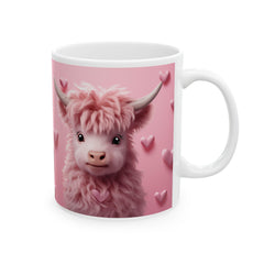 Valentine Mug,Cute Pink Highland Cow Mug, Valentine Cow Coffee Mug, Romantic Animal Mug Gift for Her — 9