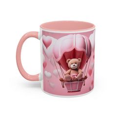 Valentine Mug , Cute Teddy Bear Valentine Mug, Pink Hot Air Balloon Coffee Mug, Romantic Gift for Her 11oz 15oz — 10