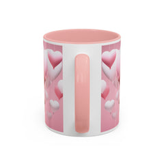 Valentine Mug , Cute Teddy Bear Valentine Mug, Pink Hot Air Balloon Coffee Mug, Romantic Gift for Her 11oz 15oz — 11