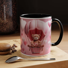 Valentine Mug , Cute Teddy Bear Valentine Mug, Pink Hot Air Balloon Coffee Mug, Romantic Gift for Her 11oz 15oz — 6