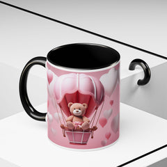 Valentine Mug , Cute Teddy Bear Valentine Mug, Pink Hot Air Balloon Coffee Mug, Romantic Gift for Her 11oz 15oz — 7