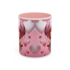 Valentine Mug , Cute Teddy Bear Valentine Mug, Pink Hot Air Balloon Coffee Mug, Romantic Gift for Her 11oz 15oz — 8
