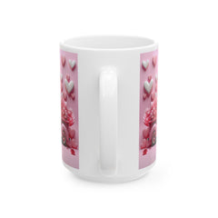 Pink Vintage Truck Mug, Heart Flower Valentine Coffee Mug, Romantic Love Mug 11oz 15oz - image 4