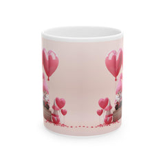 Valentine Gnome Mug, Cute Heart Balloon Coffee Mug, Romantic Love Mug, Gift for her - image 2