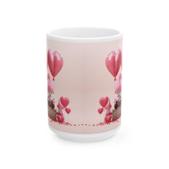 Valentine Gnome Mug, Cute Heart Balloon Coffee Mug, Romantic Love Mug, Gift for her - image 3