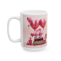 Valentine Gnome Mug, Cute Heart Balloon Coffee Mug, Romantic Love Mug, Gift for her - image 6