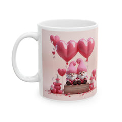 Valentine Gnome Mug, Cute Heart Balloon Coffee Mug, Romantic Love Mug, Gift for her - image 7