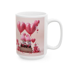 Valentine Gnome Mug, Cute Heart Balloon Coffee Mug, Romantic Love Mug, Gift for her - image 8