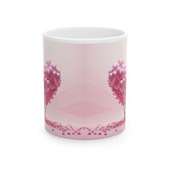 Pink Heart Tree mug, Valentine heart tree ceramic mug,Heart Tree Mug, Valentine Coffee Mug, Romantic Love Mug - image 2