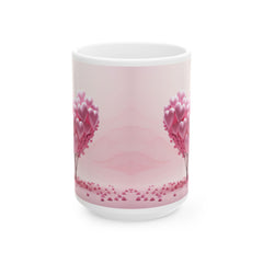 Pink Heart Tree mug, Valentine heart tree ceramic mug,Heart Tree Mug, Valentine Coffee Mug, Romantic Love Mug - image 3