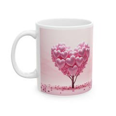 Pink Heart Tree mug, Valentine heart tree ceramic mug,Heart Tree Mug, Valentine Coffee Mug, Romantic Love Mug - image 7