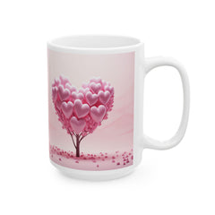 Pink Heart Tree mug, Valentine heart tree ceramic mug,Heart Tree Mug, Valentine Coffee Mug, Romantic Love Mug - image 8