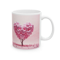 Pink Heart Tree mug, Valentine heart tree ceramic mug,Heart Tree Mug, Valentine Coffee Mug, Romantic Love Mug - image 9