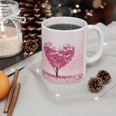 Pink Heart Tree mug, Valentine heart tree ceramic mug,Heart Tree Mug, Valentine Coffee Mug, Romantic Love Mug - image 10