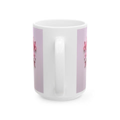Pink Floral Heart Mug, Romantic Flower Coffee Mug, Valentine Love Mug , Gift for Her - image 4