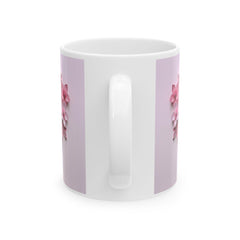 Pink Floral Heart Mug, Romantic Flower Coffee Mug, Valentine Love Mug , Gift for Her - image 5