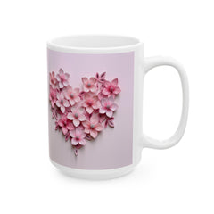 Pink Floral Heart Mug, Romantic Flower Coffee Mug, Valentine Love Mug , Gift for Her - image 8