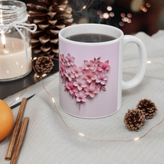 Pink Floral Heart Mug, Romantic Flower Coffee Mug, Valentine Love Mug , Gift for Her - image 11