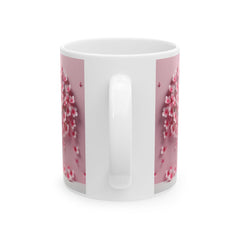 Pink Cherry Blossom Ceramic Mug , Floral Sakura Tea Coffee Cup,Valentine Mug, Cute Love Cow Coffee Mug, Girlfriend Gift