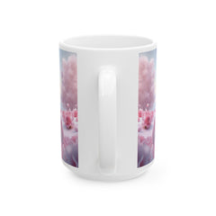 Pink Heart Tree illustration Mug ,Romantic Floral Fantasy Ceramic Mug,Valentine Heart Tree Mug, Romantic Coffee Cup, Anniversary Gift Mug — 4