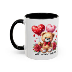 Teddy Bear with Heart Balloons Mug , Valentine's Day Accent Coffee Mug,Valentine Heart Mug, Romantic Coffee Cup, Anniversary Gift Mug - image 4