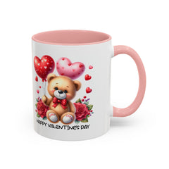 Teddy Bear with Heart Balloons Mug , Valentine's Day Accent Coffee Mug,Valentine Heart Mug, Romantic Coffee Cup, Anniversary Gift Mug - image 9