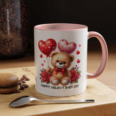 Teddy Bear with Heart Balloons Mug , Valentine's Day Accent Coffee Mug,Valentine Heart Mug, Romantic Coffee Cup, Anniversary Gift Mug - image 12