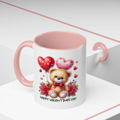 Teddy Bear with Heart Balloons Mug , Valentine's Day Accent Coffee Mug,Valentine Heart Mug, Romantic Coffee Cup, Anniversary Gift Mug - image 13