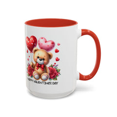 Teddy Bear with Heart Balloons Mug , Valentine's Day Accent Coffee Mug,Valentine Heart Mug, Romantic Coffee Cup, Anniversary Gift Mug - image 17