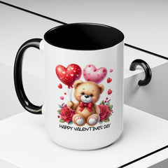 Teddy Bear with Heart Balloons Mug , Valentine's Day Accent Coffee Mug,Valentine Heart Mug, Romantic Coffee Cup, Anniversary Gift Mug - image 20