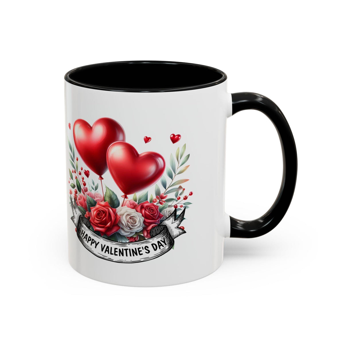 Valentine Mug,Happy Valentines Day heart bouquet Mug , Accent coffee mug.Valentine Heart Mug, Romantic Coffee Cup, Anniversary Gift Mug - image 3