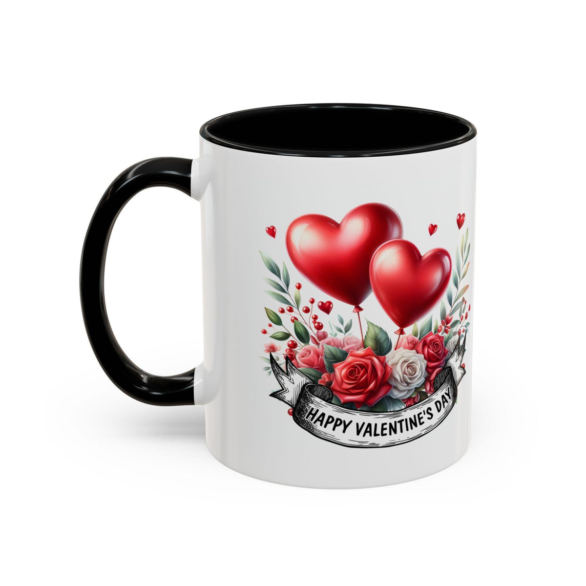 Valentine Mug,Happy Valentines Day heart bouquet Mug , Accent coffee mug.Valentine Heart Mug, Romantic Coffee Cup, Anniversary Gift Mug - image 4