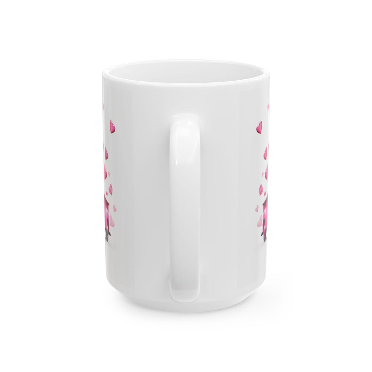Pink Vintage Truck with Hearts Mug ,Valentine Coffee Cup,Valentine Heart Mug, Romantic Coffee Cup, Anniversary Gift Mug — 4