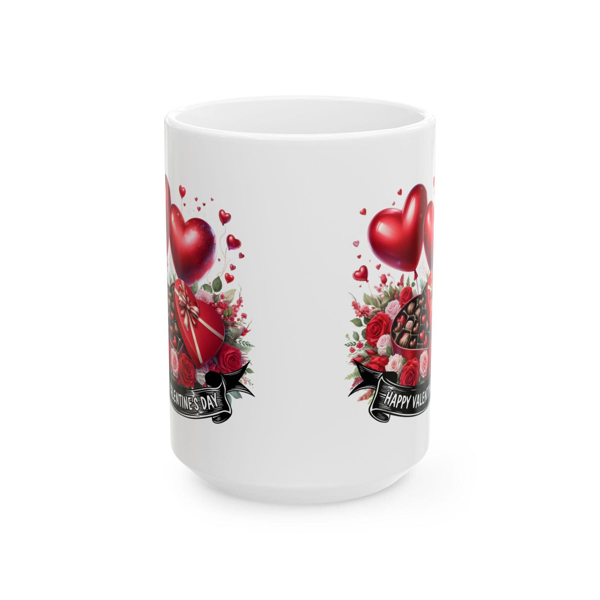 Valentine Heart Bouquet Mug ,Valentine's Day Ceramic Mug.Valentine Heart Mug, Romantic Coffee Cup, Anniversary Gift Mug - image 3